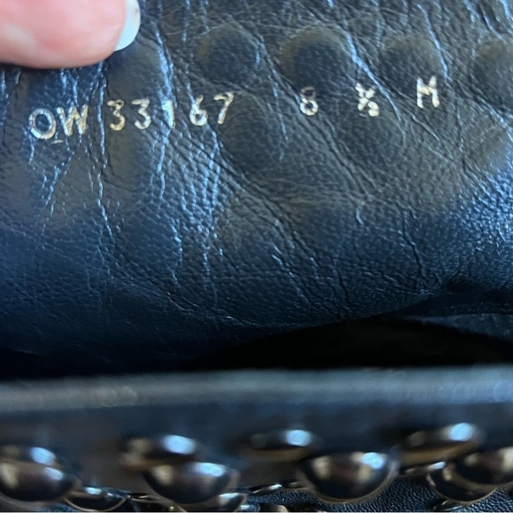 Stuart Weitzman Ankle Boots 8.5 Black Leather Studded Rocker Moto Grunge 3” Heel - Picture 11 of 12